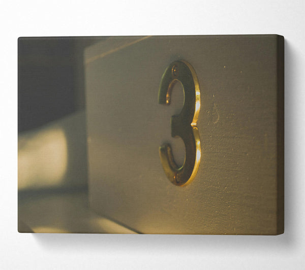  A Canvas Print of Golden Number Three Canvas Art
