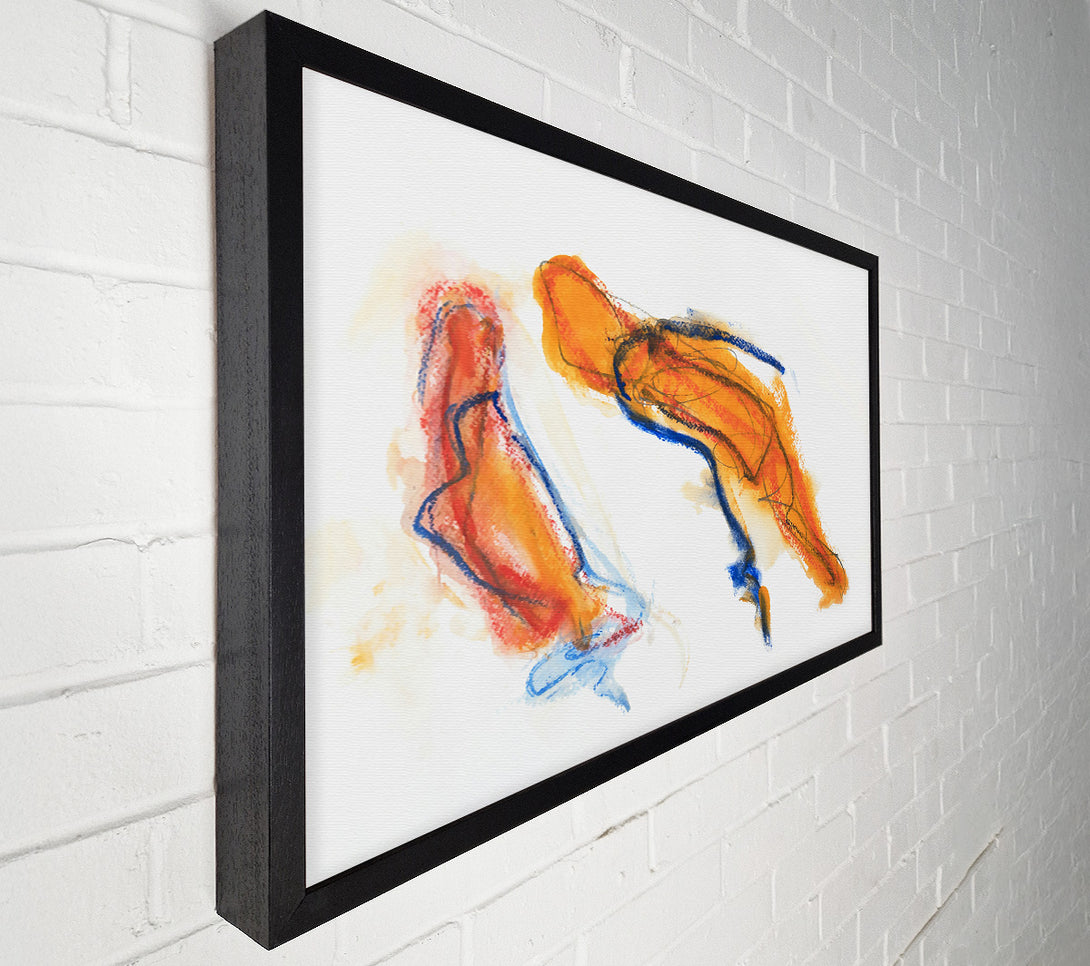  A Canvas Print of Orange Abstract Flow Canvas Art