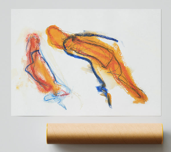 Orange Abstract Flow Giclee Print