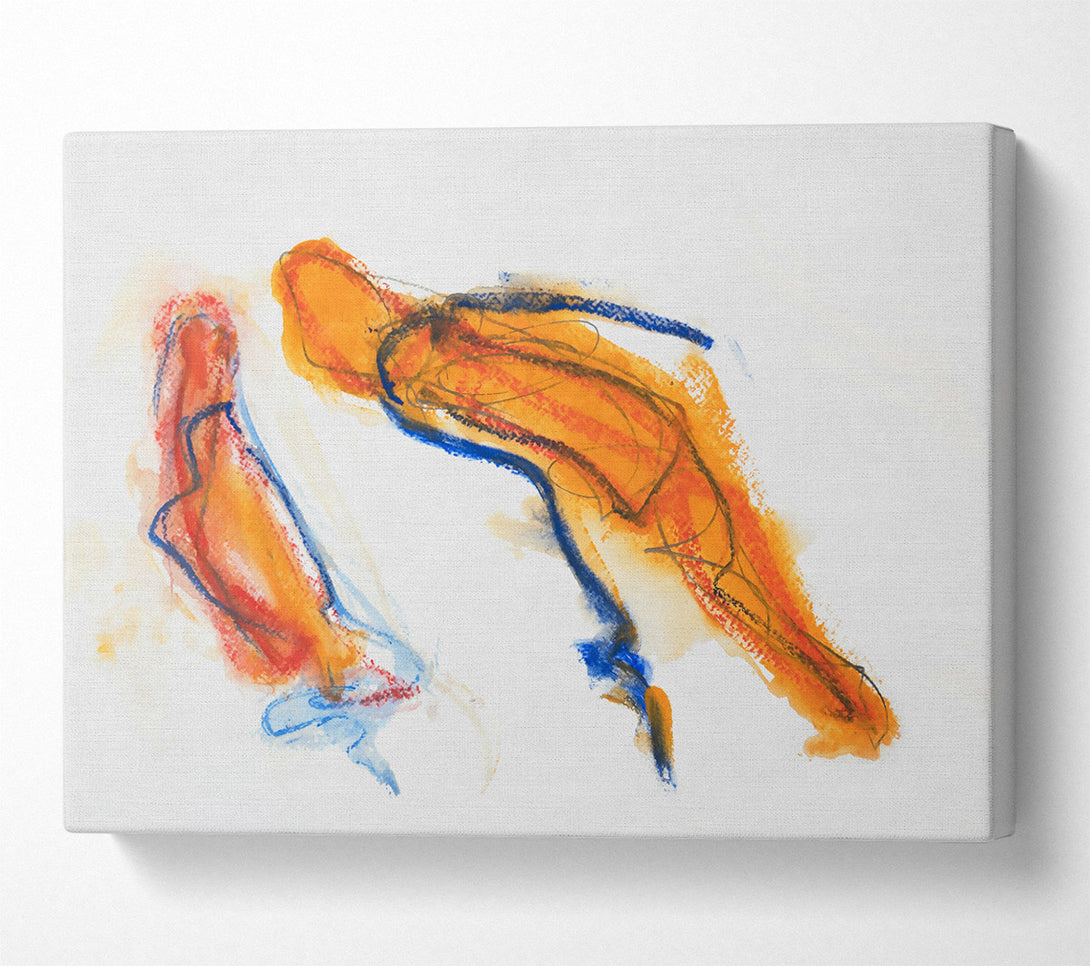  A Canvas Print of Orange Abstract Flow Canvas Art