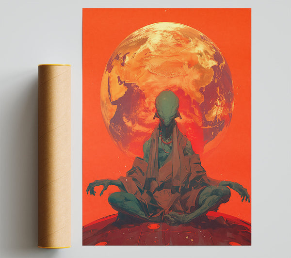 Orange Earth Meditation Print
