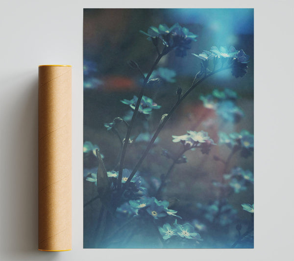 Azure Floral Dreamscape Poster