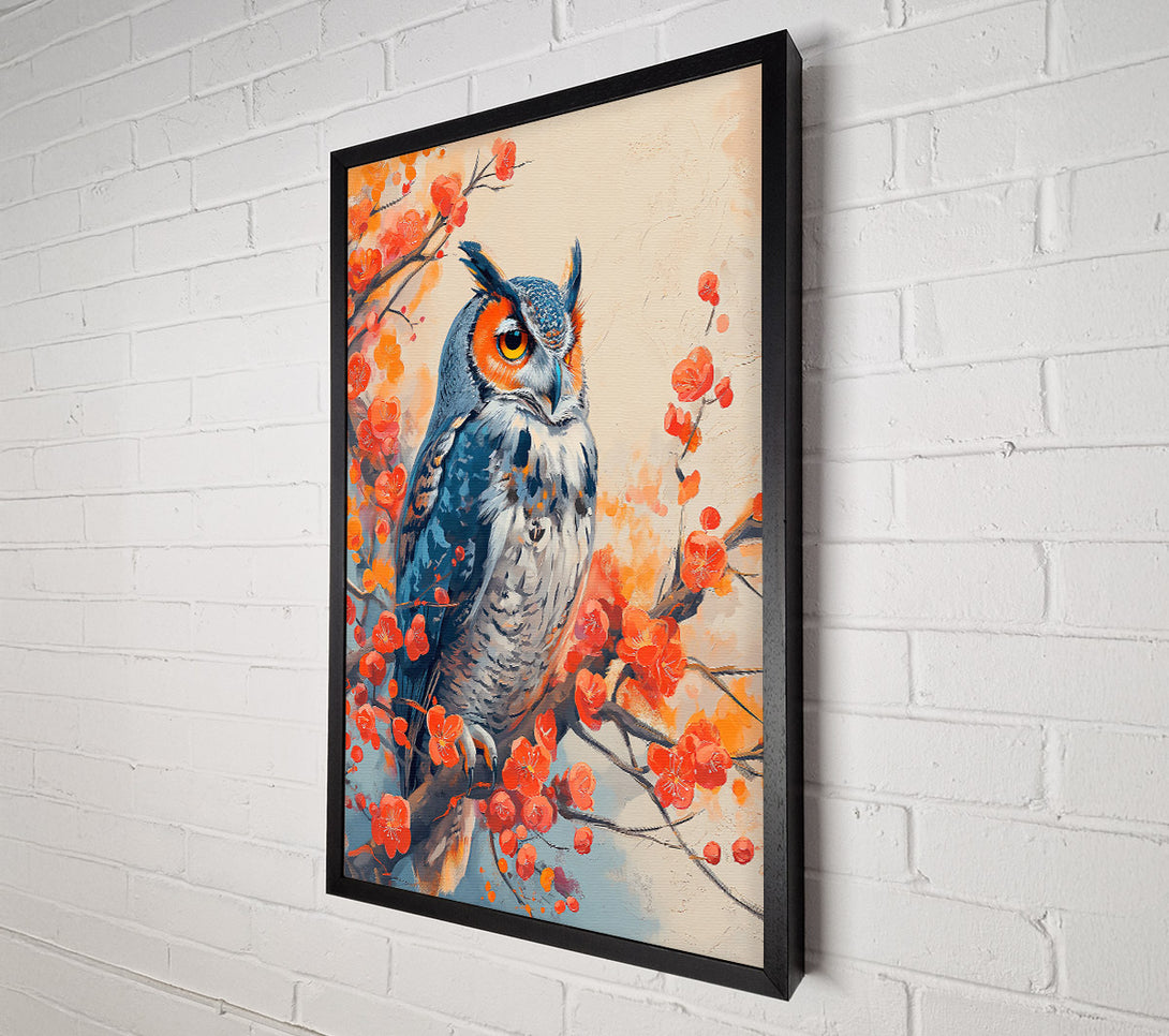  A Canvas Print of Crimson Owl'S Perch Canvas Print
