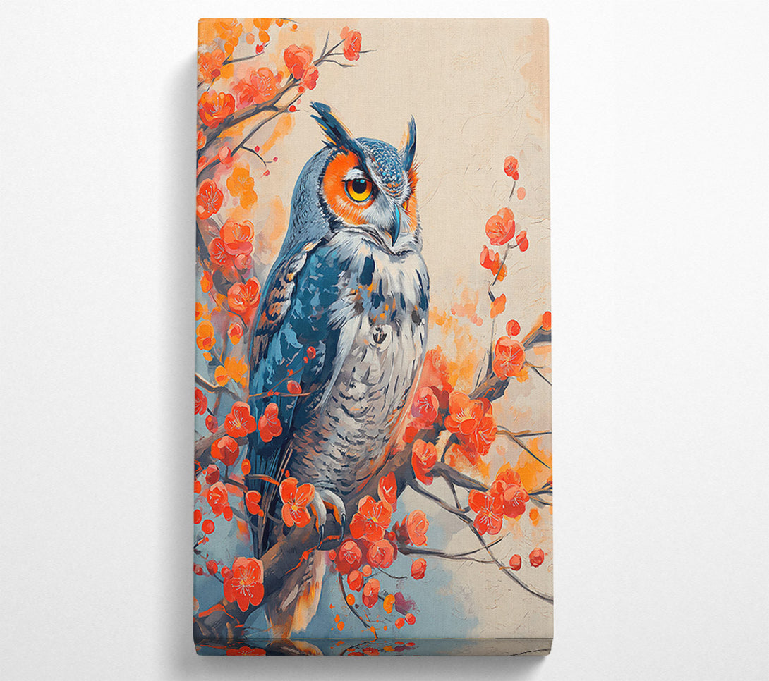  A Canvas Print of Crimson Owl'S Perch Canvas Print