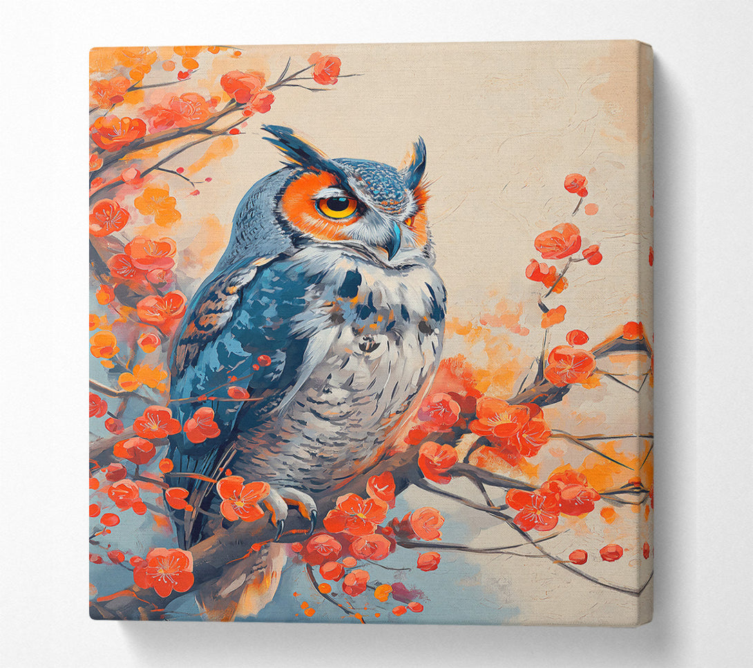  A Canvas Print of Crimson Owl'S Perch Canvas Print