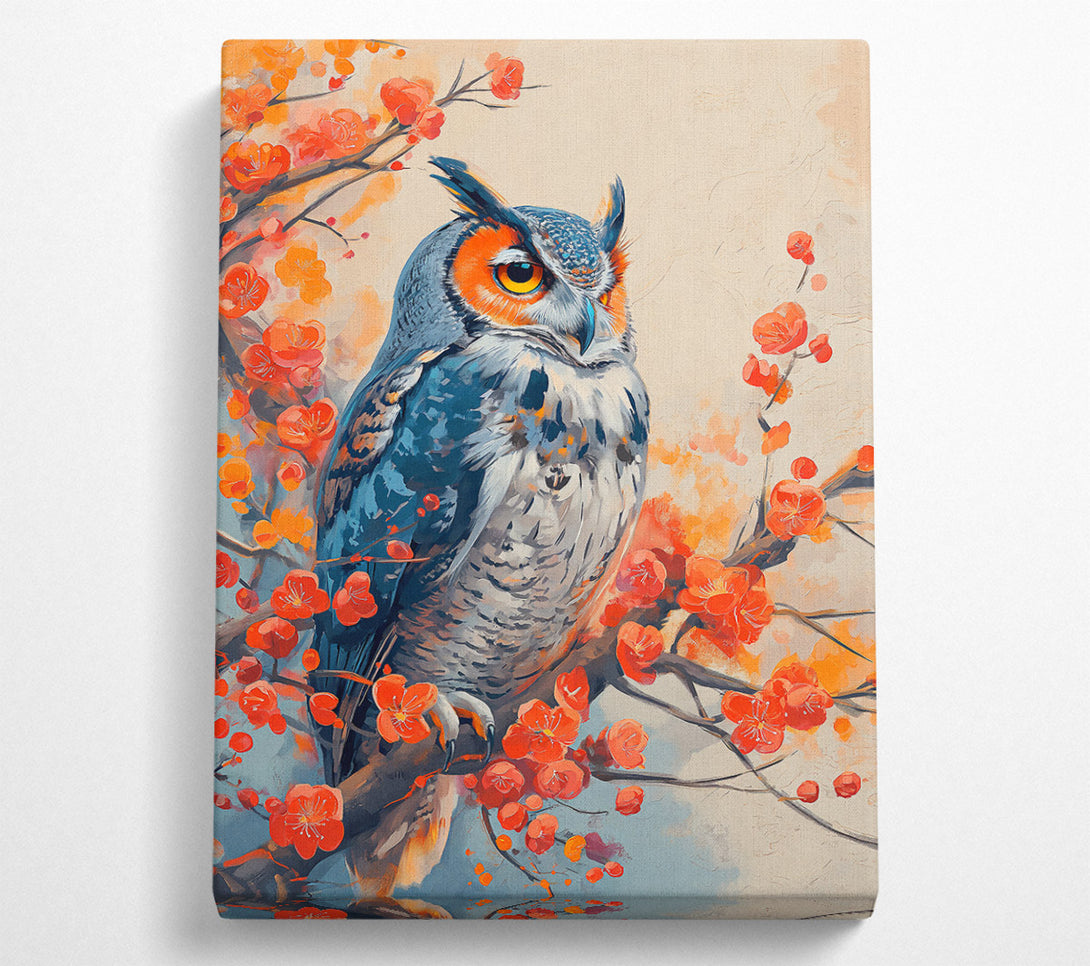  A Canvas Print of Crimson Owl'S Perch Canvas Print