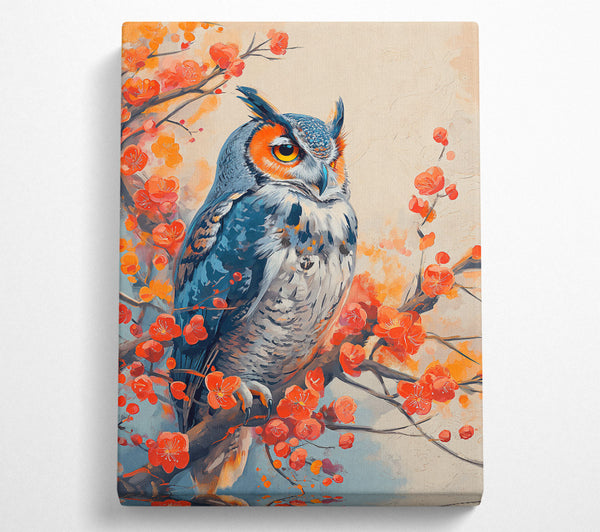  A Canvas Print of Crimson Owl'S Perch Canvas Print