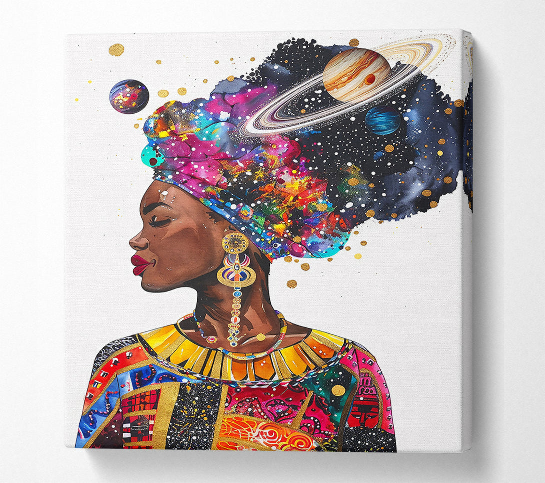  A Canvas Print of Golden Cosmic Queen Canvas Art