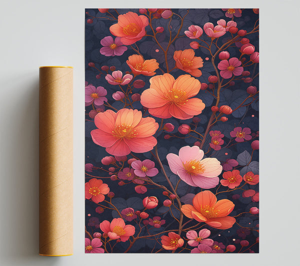 Coral Bloom Embrace Print