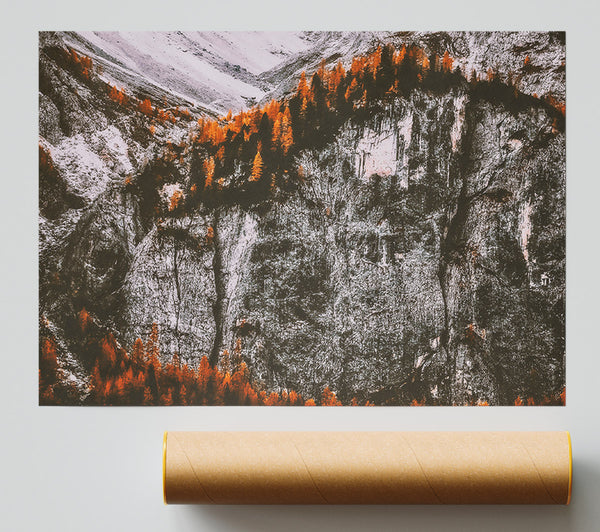 Orange Mountainside Hues Print