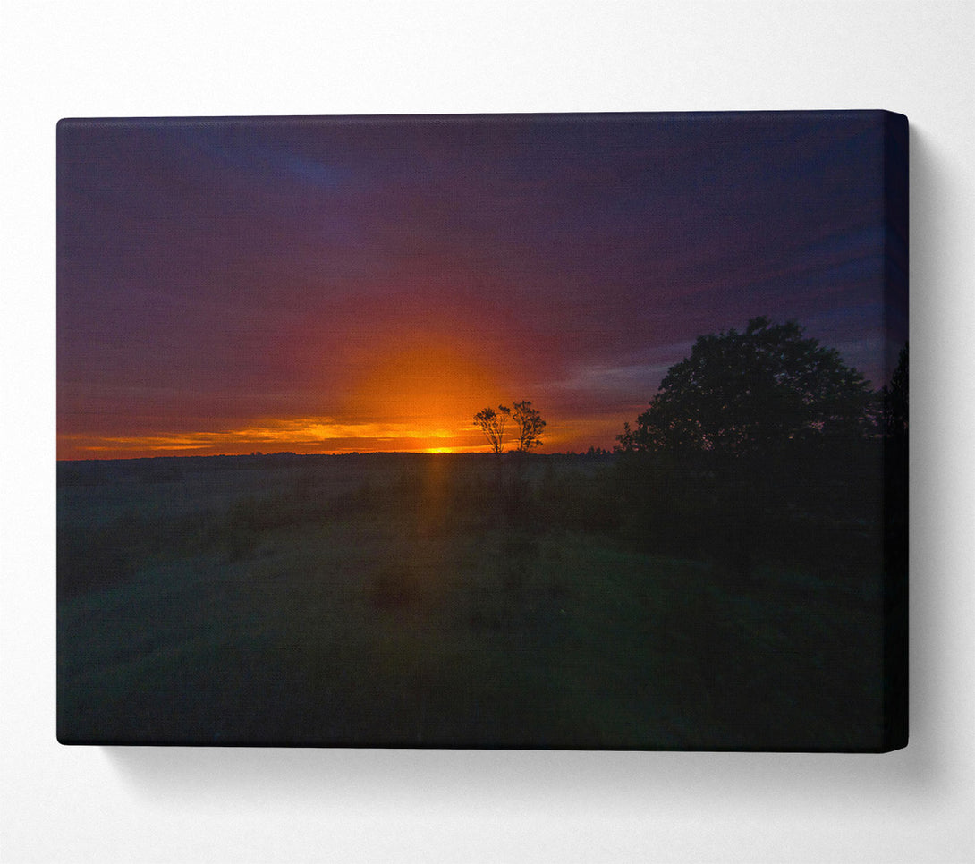  A Canvas Print of Orange Sky Silhouette Canvas Wall Art