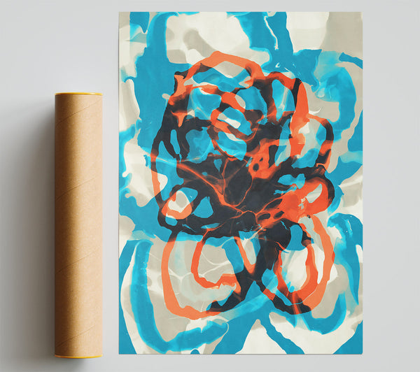 Turbulent Aqua Dreamscape Poster