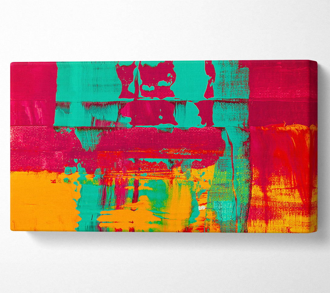  A Canvas Print of Aqua And Crimson Abstract Canvas Print