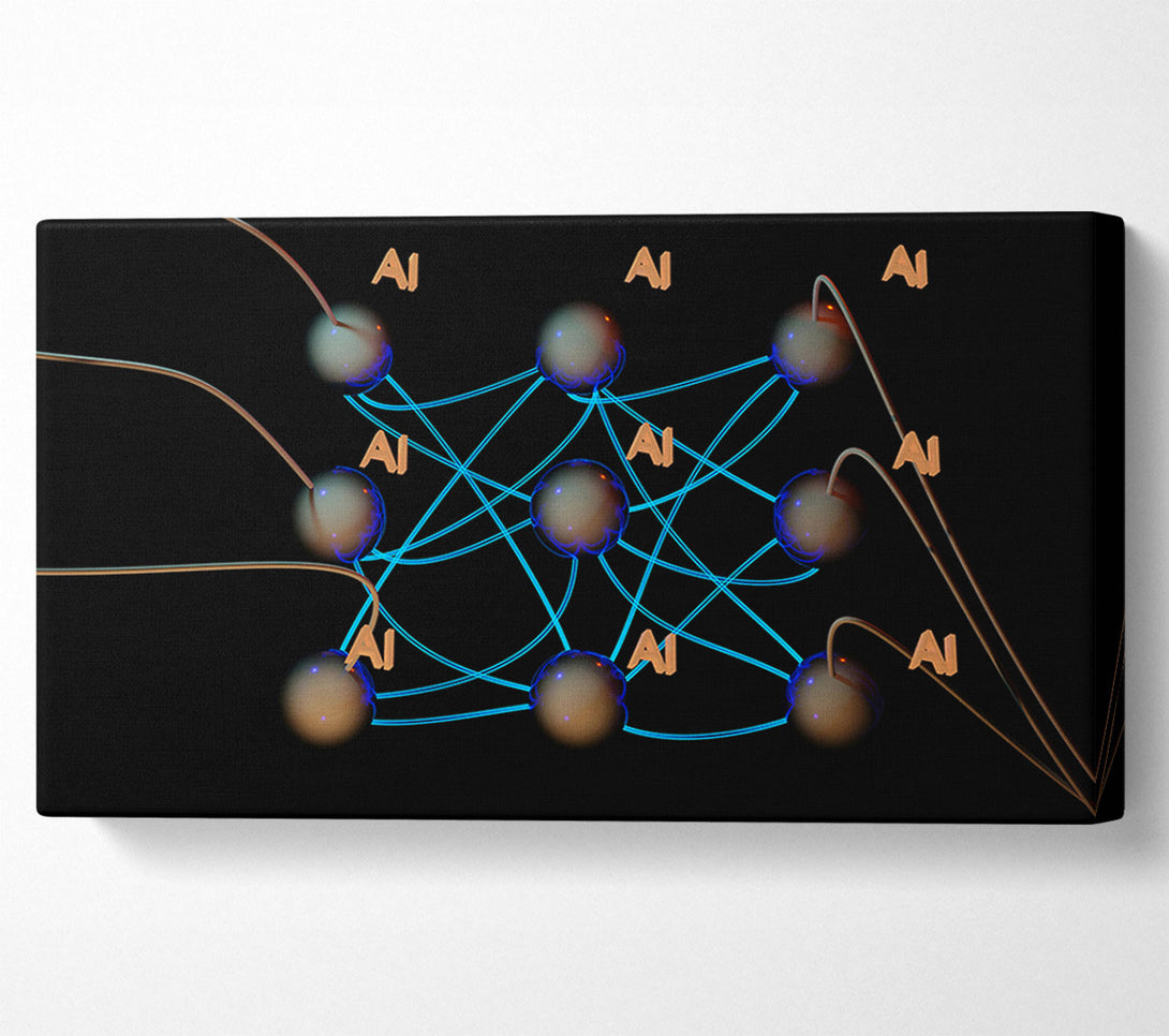  A Canvas Print of Blue Ai Network Canvas Print