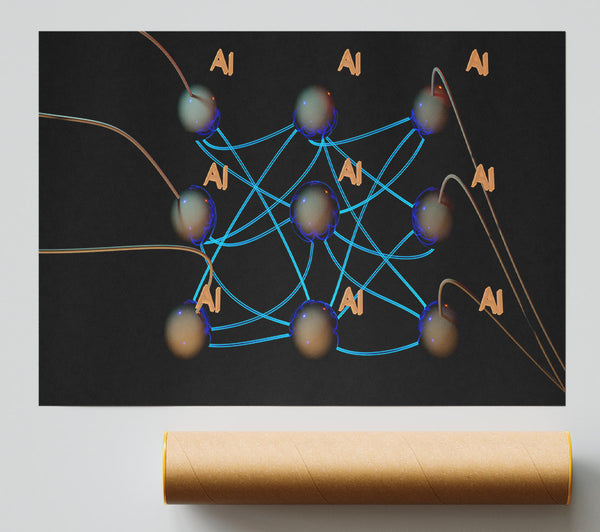 Blue Ai Network Giclee Print
