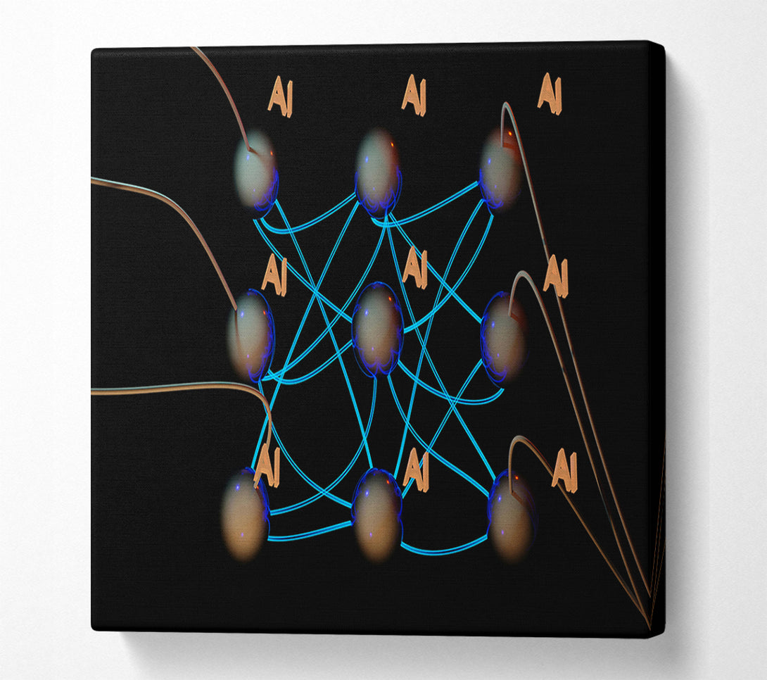  A Canvas Print of Blue Ai Network Canvas Print
