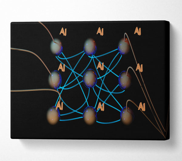  A Canvas Print of Blue Ai Network Canvas Print