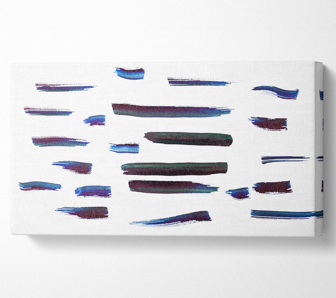  A Canvas Print of Indigo Brushstrokes Symphony. Canvas Print