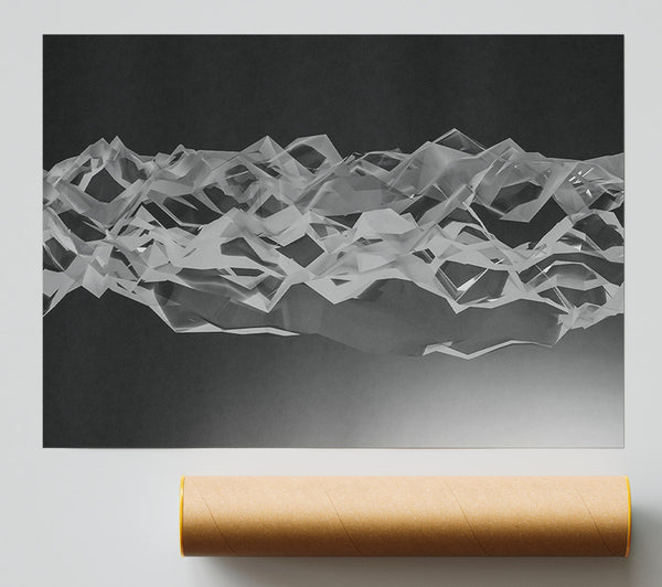 Silver Geometric Landscape Poster