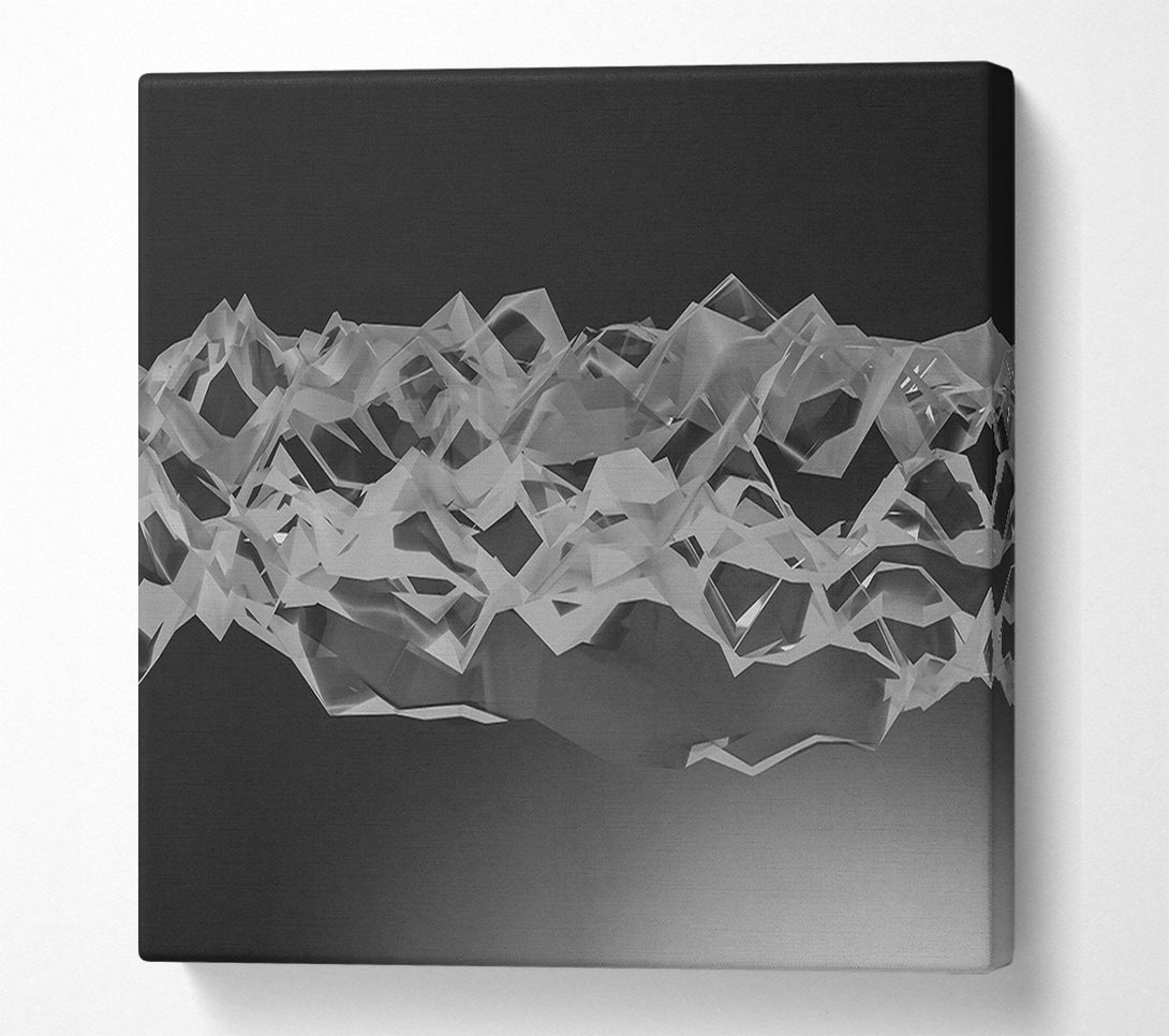  A Canvas Print of Silver Geometric Landscape Canvas Wall Art