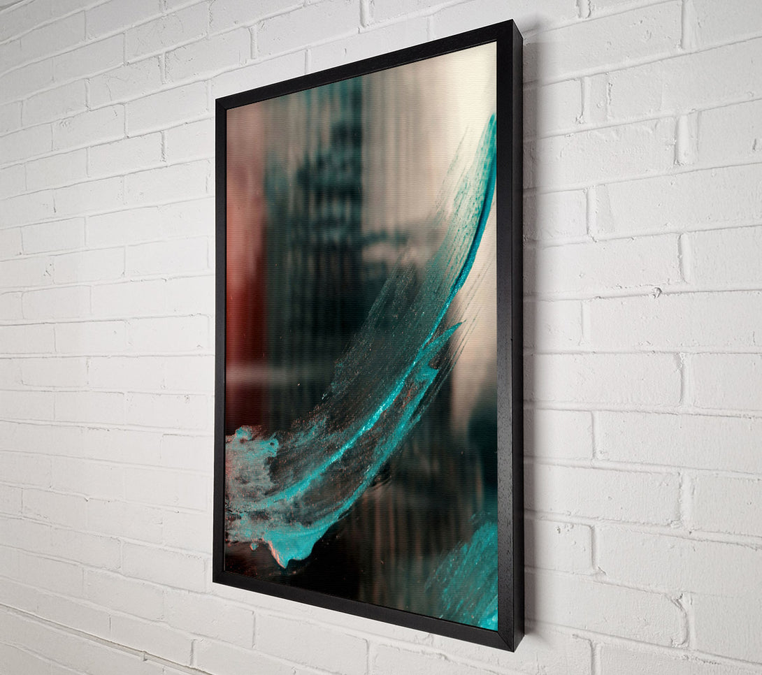  A Canvas Print of Teal Abstract Stroke Canvas Art