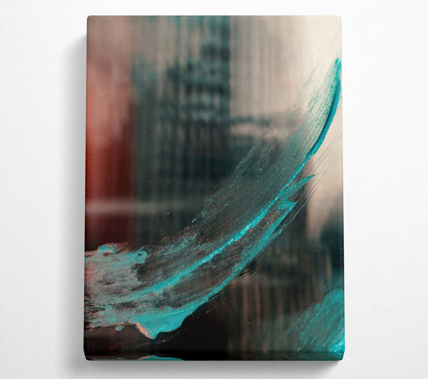  A Canvas Print of Teal Abstract Stroke Canvas Art