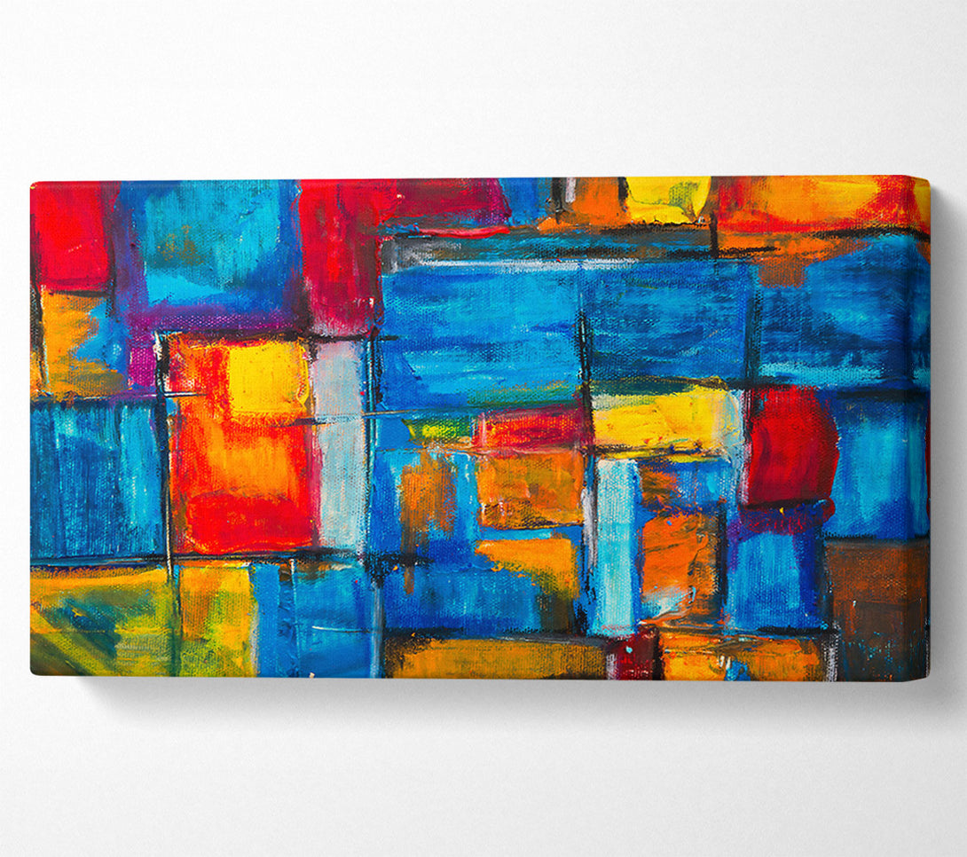  A Canvas Print of Blue Abstract Squares Canvas Print