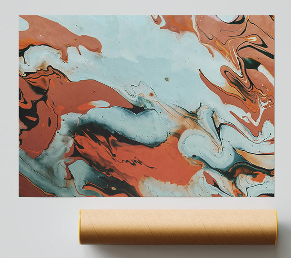 Silver And Rust Swirls Giclee Print
