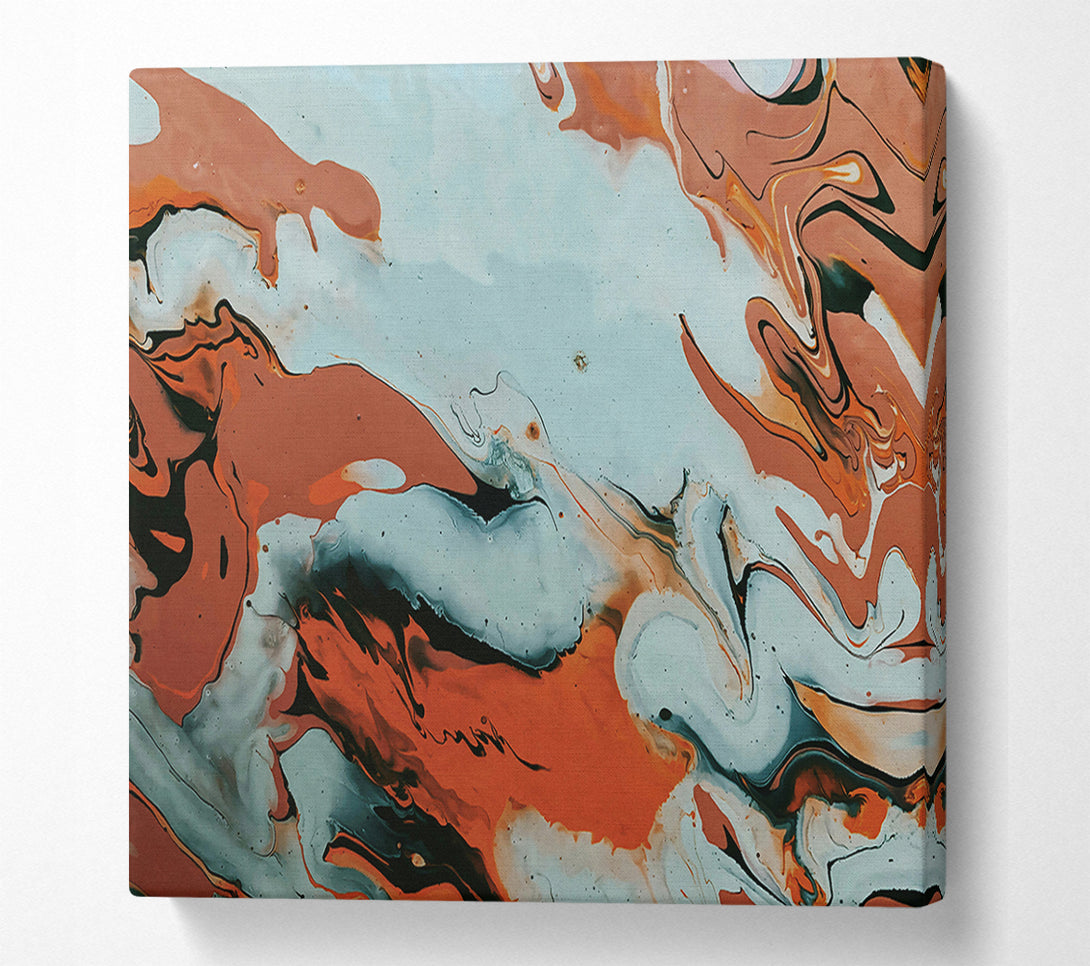  A Canvas Print of Silver And Rust Swirls Canvas Print