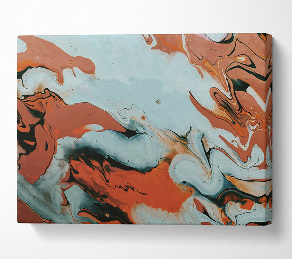  A Canvas Print of Silver And Rust Swirls Canvas Print