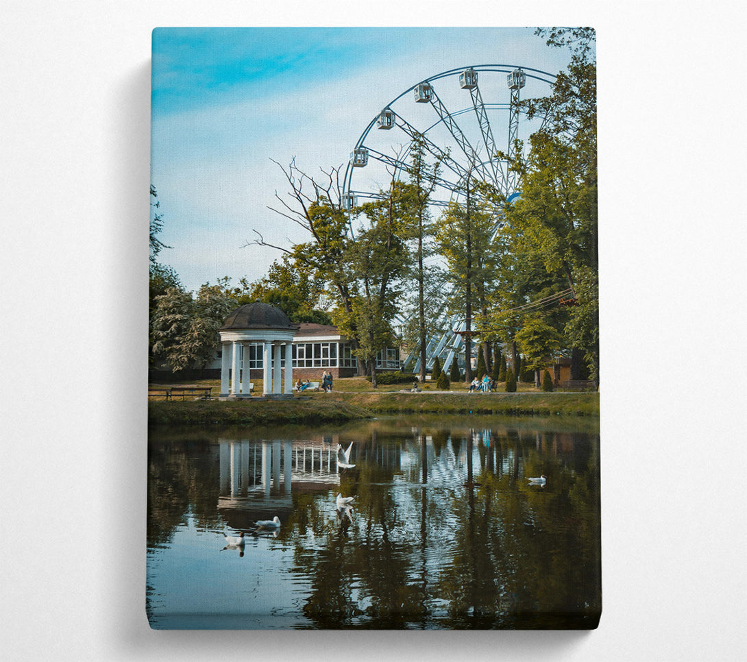 A Canvas Print of Blue Sky Ferris Wheel Canvas Wall Art