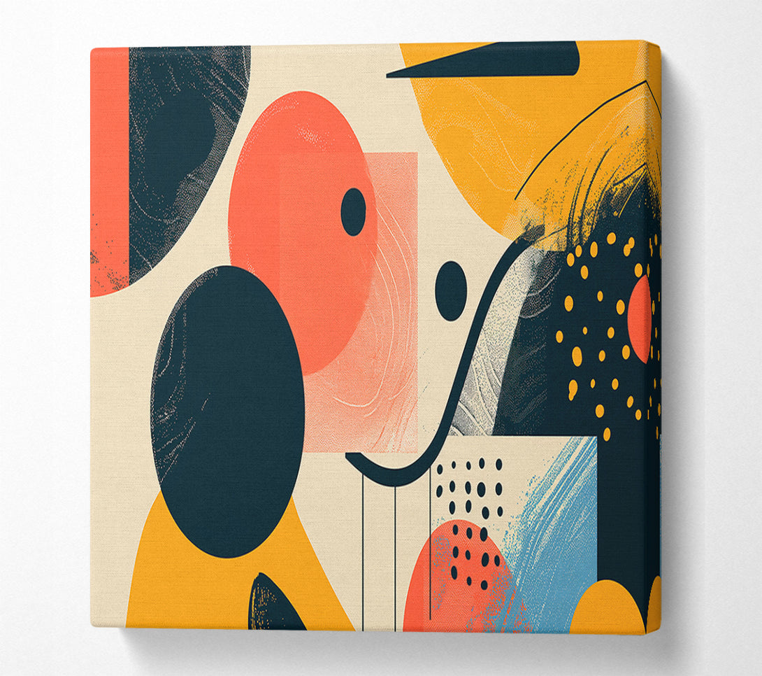  A Canvas Print of Coral Abstract Shapes Canvas Print