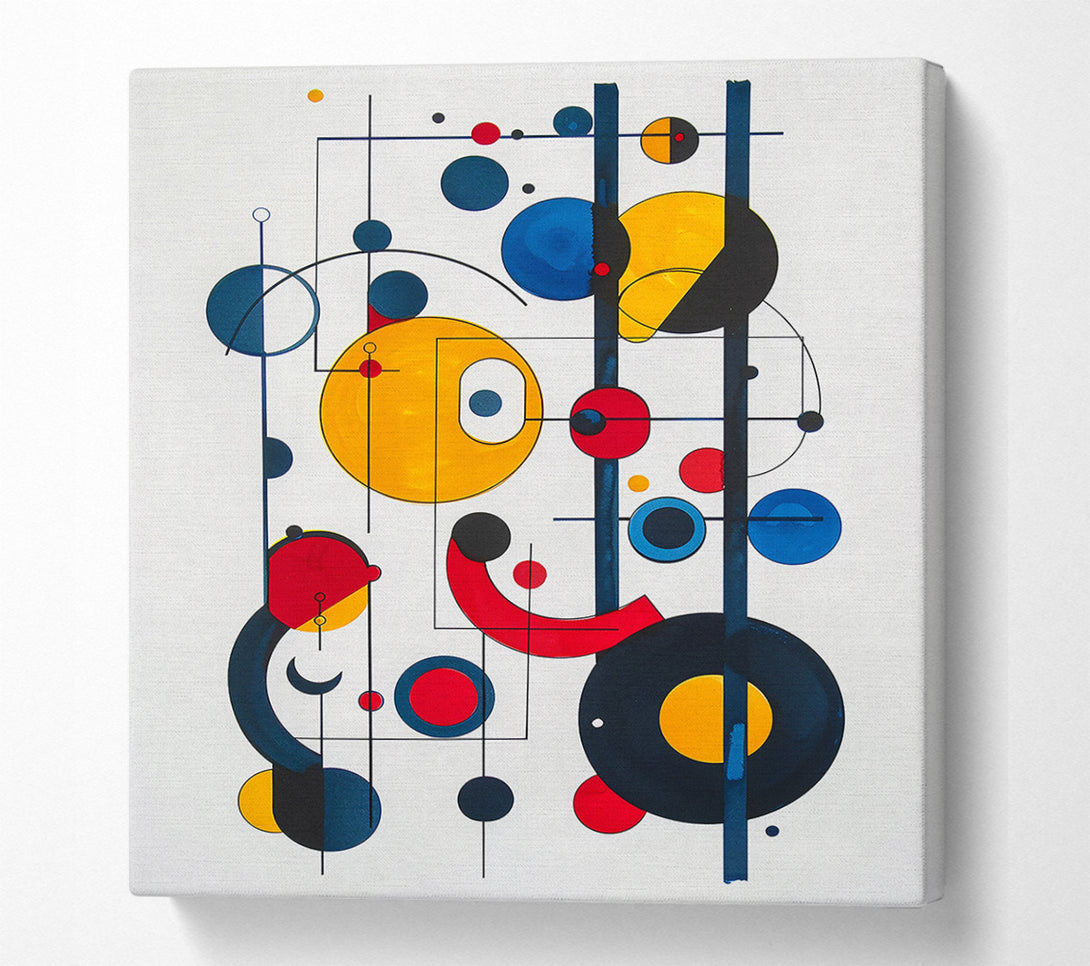  A Canvas Print of Blue Geometric Symphony Canvas Art