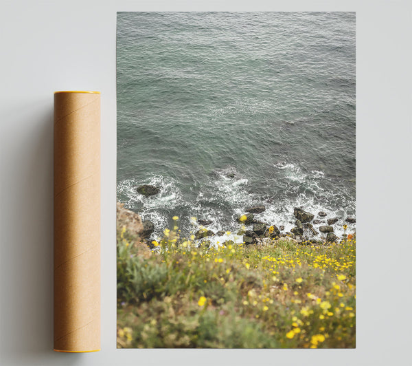 Azure Coastline Bloom Poster