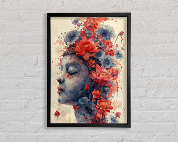 Floral Buddha Framed Print
