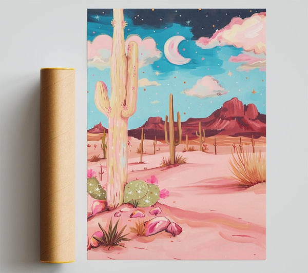Pink Desert Night Giclee Print