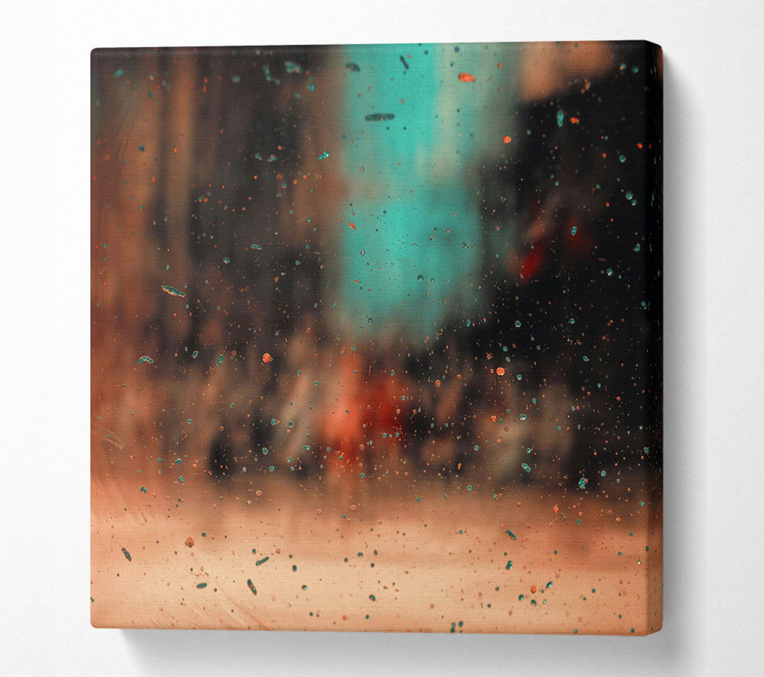  A Canvas Print of Teal Specks Of Light. Canvas Print