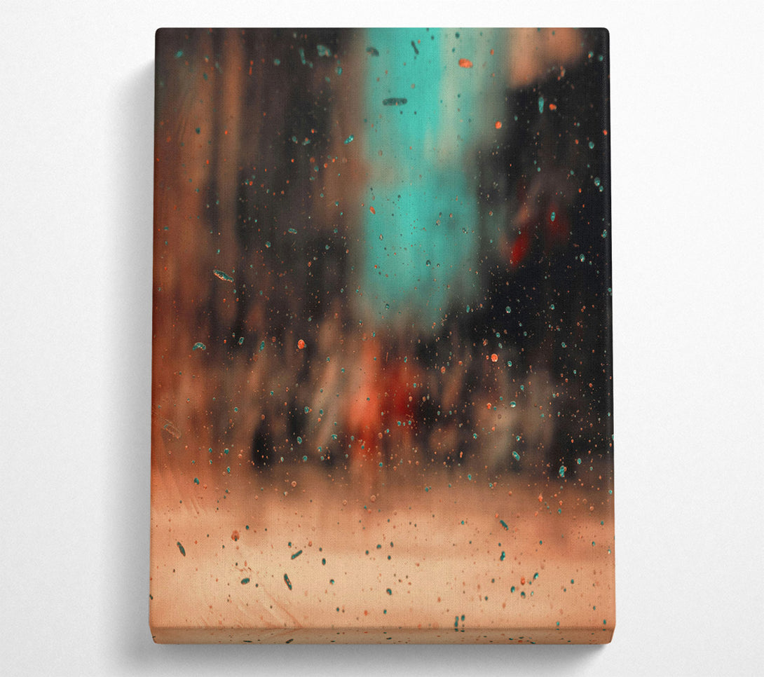  A Canvas Print of Teal Specks Of Light. Canvas Print