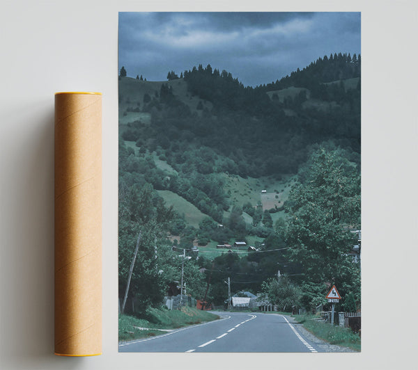 Green Road Through Hills Giclee Print