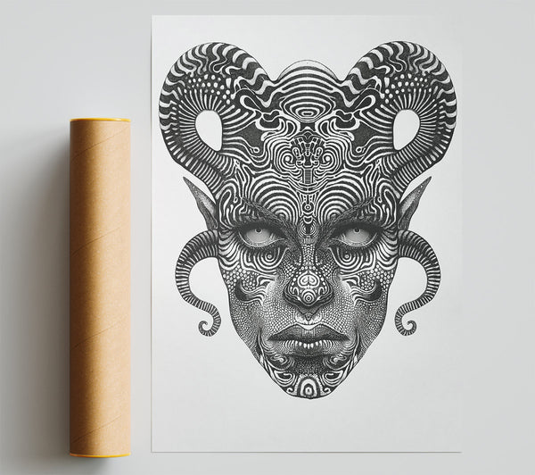 Black And White Demon Poster