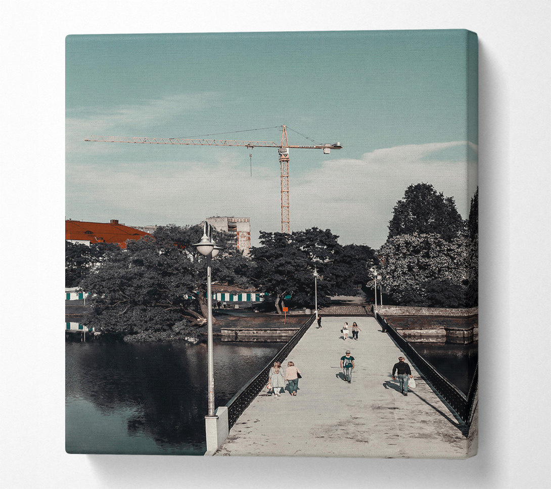  A Canvas Print of Blue Bridge Construction Canvas Wall Art