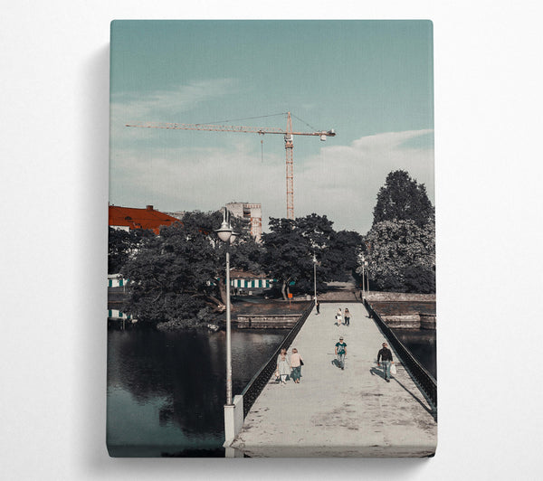  A Canvas Print of Blue Bridge Construction Canvas Wall Art
