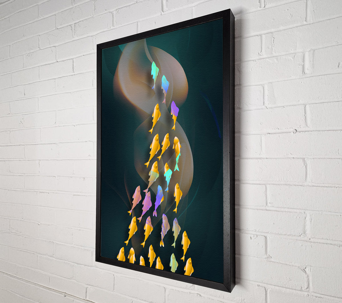  A Canvas Print of Flow Of Fish Gold Canvas Print
