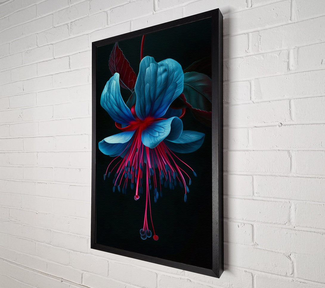  A Canvas Print of Teal Floral Bloom Canvas Wall Art
