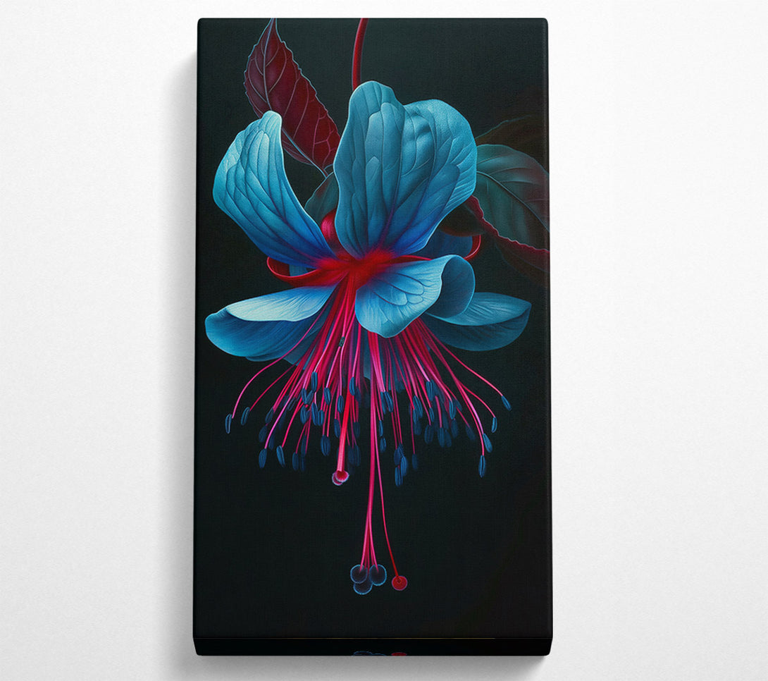  A Canvas Print of Teal Floral Bloom Canvas Wall Art