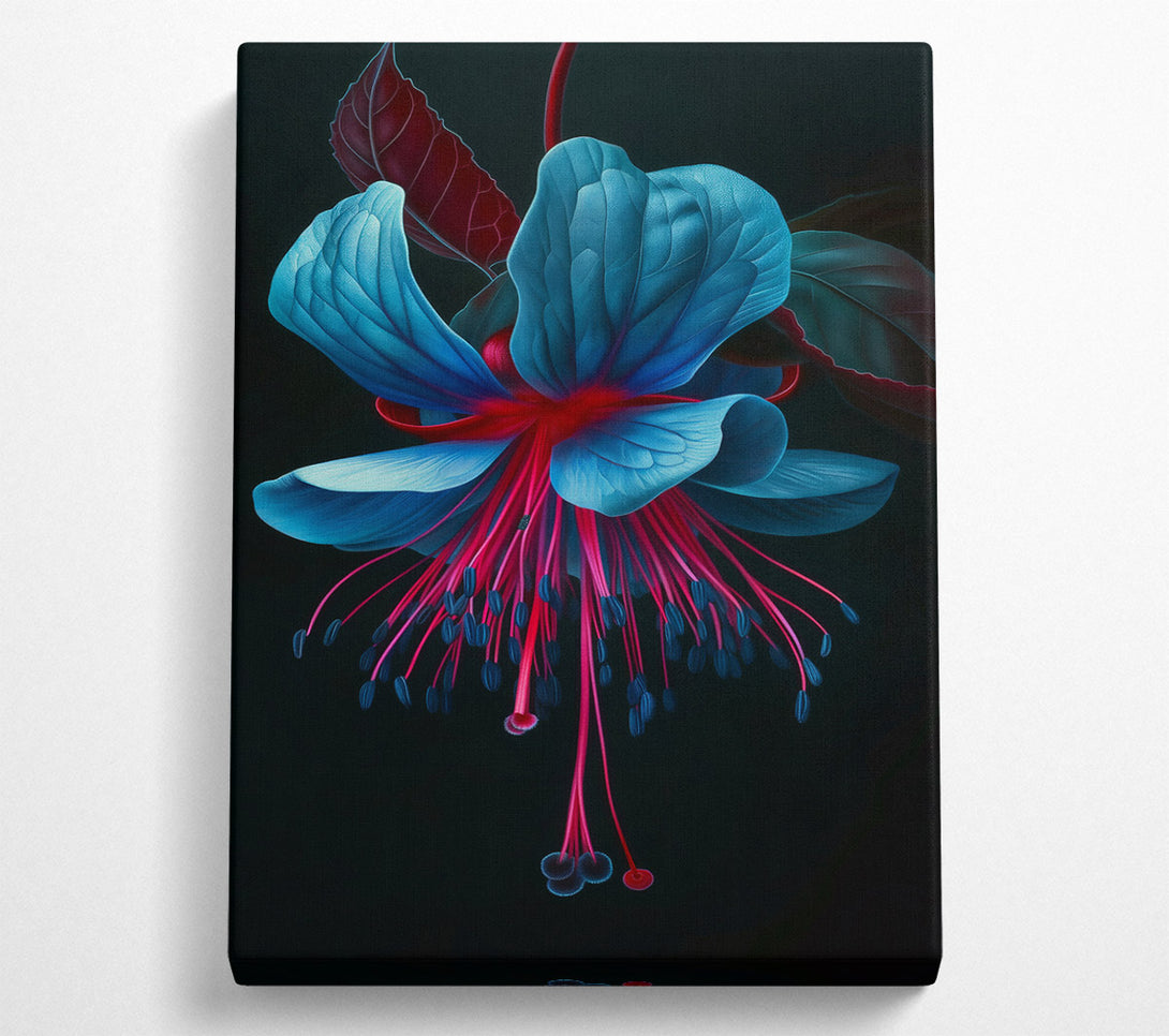  A Canvas Print of Teal Floral Bloom Canvas Wall Art