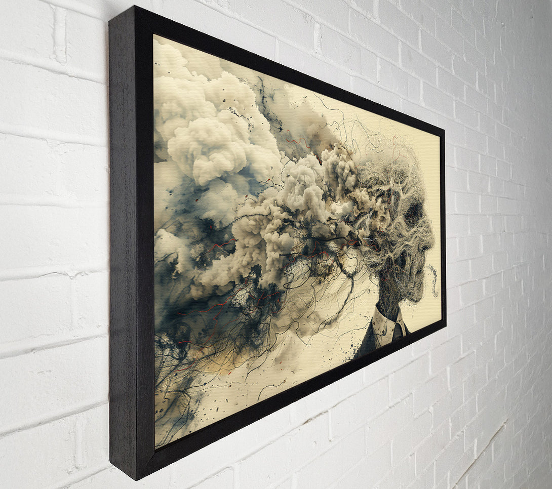  A Canvas Print of Beige Smoke And Threads Canvas Print