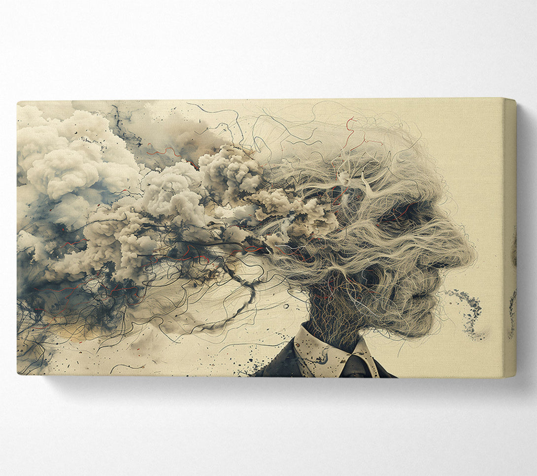  A Canvas Print of Beige Smoke And Threads Canvas Print