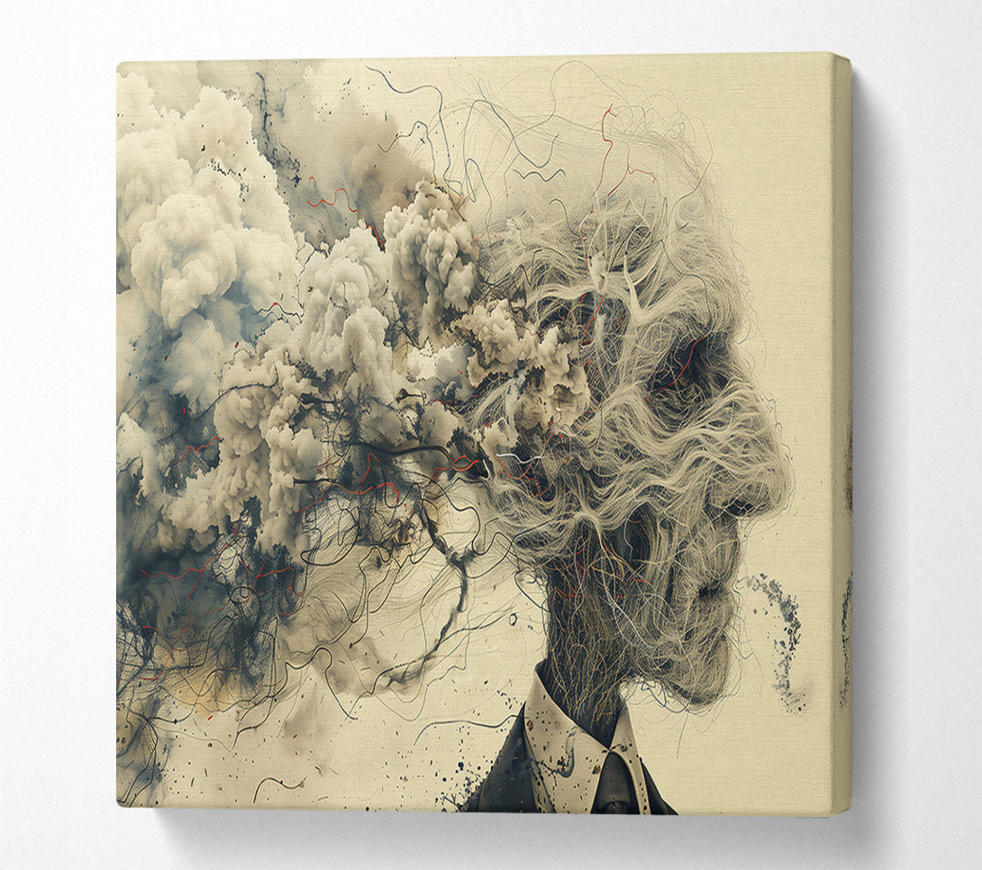  A Canvas Print of Beige Smoke And Threads Canvas Print