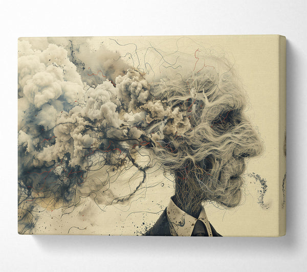 A Canvas Print of Beige Smoke And Threads Canvas Print
